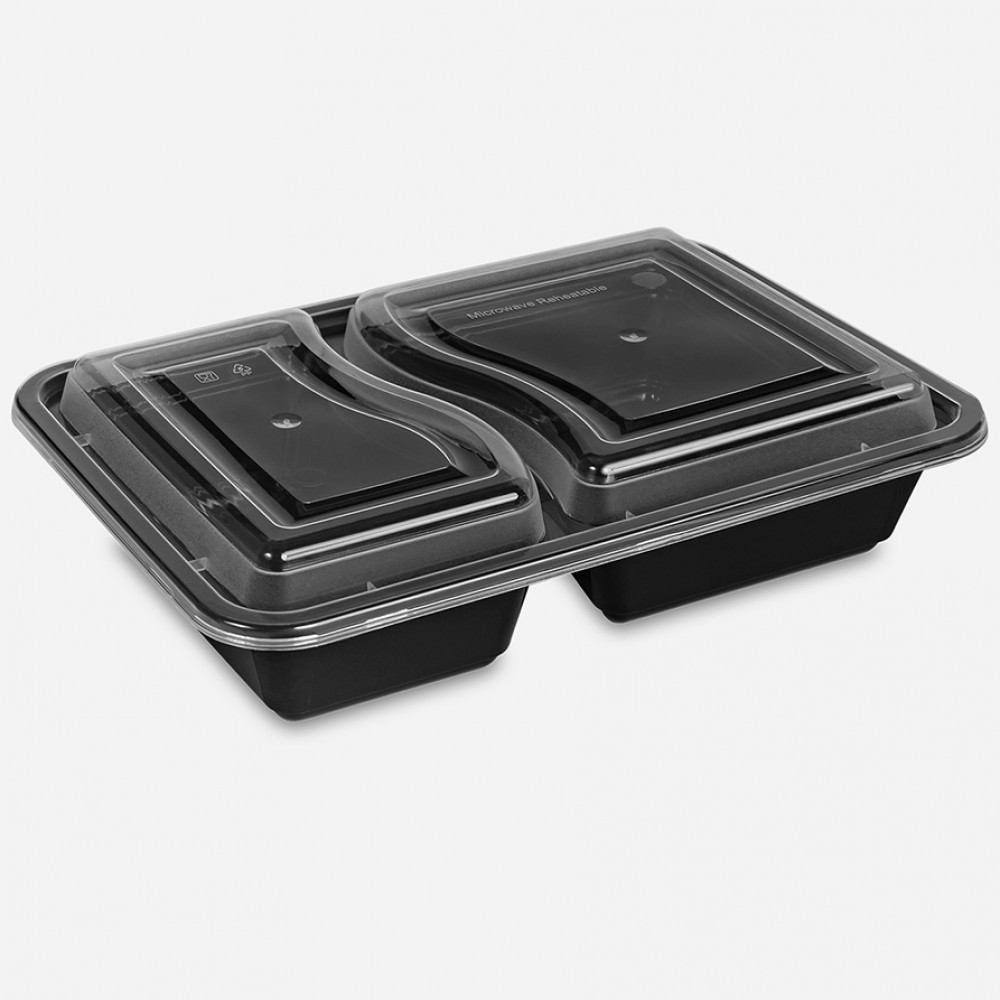 Rectangle Container 2 compartments with Dom Lid